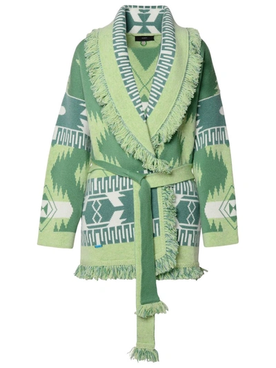 Shop Alanui 'icon' Green Cashmere Cardigan