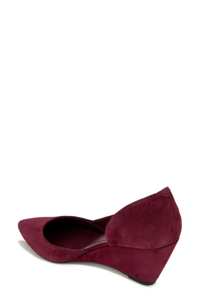 Shop Kenneth Cole New York 'ellis' Half D'orsay Wedge Pump In Wine Suede