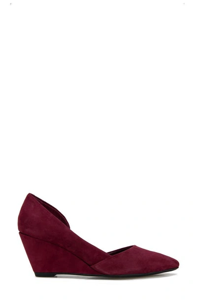 Shop Kenneth Cole New York 'ellis' Half D'orsay Wedge Pump In Wine Suede