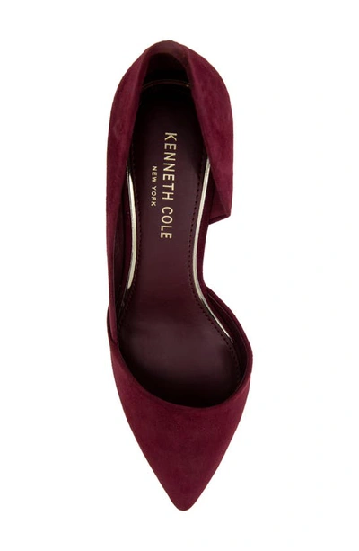 Shop Kenneth Cole New York 'ellis' Half D'orsay Wedge Pump In Wine Suede