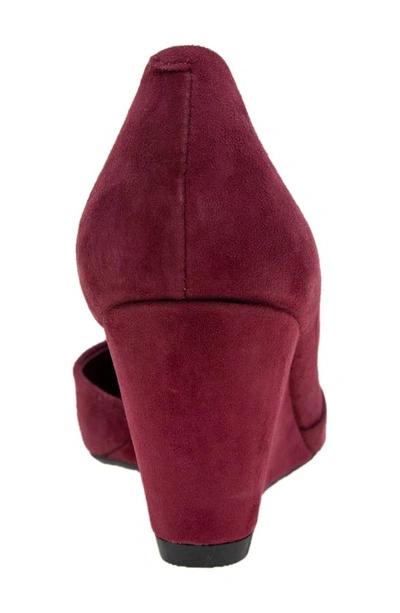 Shop Kenneth Cole New York 'ellis' Half D'orsay Wedge Pump In Wine Suede