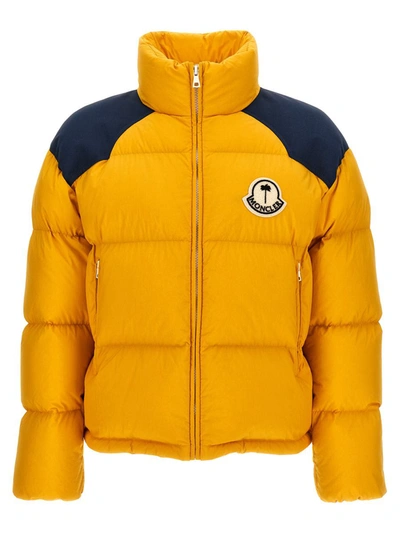 Shop Moncler Genius X Palm Angels 'nevis' Down Jacket In Yellow