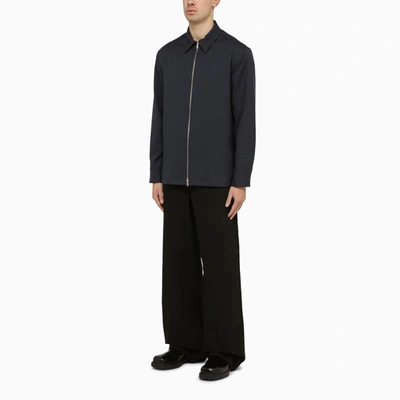 Shop Jil Sander Shirt Jacket With Zip In Blue