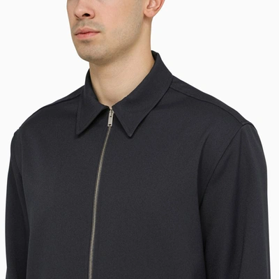 Shop Jil Sander Shirt Jacket With Zip In Blue