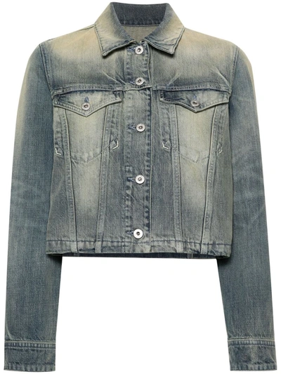 Shop Kenzo Denim Jacket With Embroidery In Blue