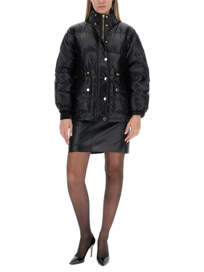 Shop Michael Michael Kors Michael Kors Down Jacket With Hood In Black