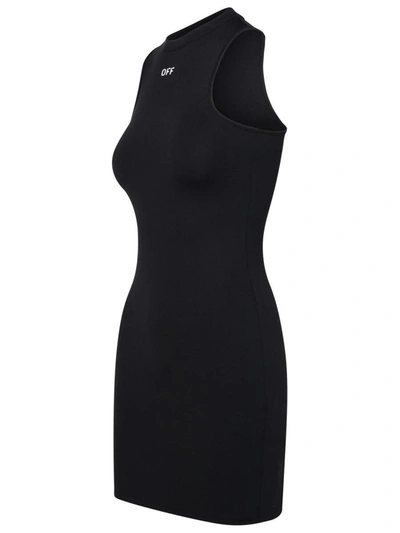 Shop Off-white 'rowing' Black Polyamide Dress