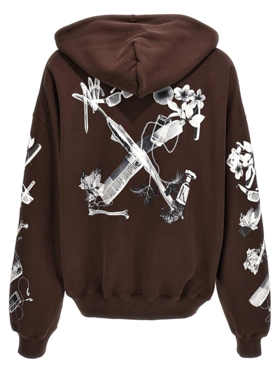 Shop Off-white 'scan Arr' Hoodie In Brown