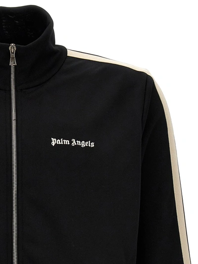 Shop Palm Angels 'classic Logo Track' Sweatshirt In White/black