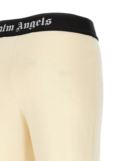 Shop Palm Angels 'logo Tape' Joggers In White/black