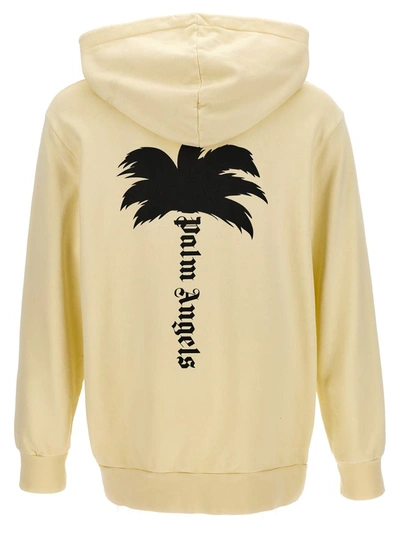 Shop Palm Angels 'the Palm' Hoodie In White/black