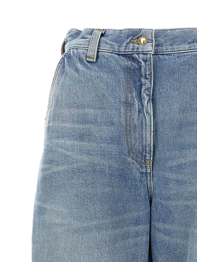 Shop Palm Angels 'washed Logo' Jeans In Blue
