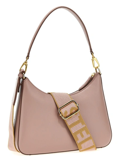 Shop Stella Mccartney 'small Logo' Shoulder Bag In Beige