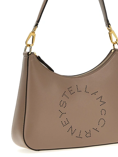 Shop Stella Mccartney 'small Logo' Shoulder Bag In Gray