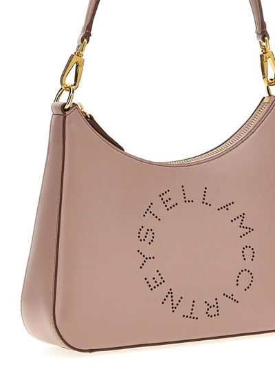 Shop Stella Mccartney 'small Logo' Shoulder Bag In Beige