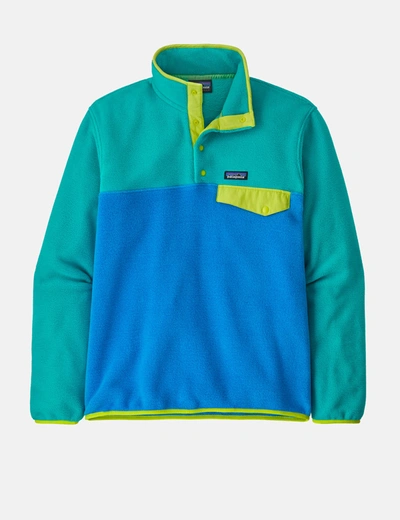 Shop Patagonia Lightweight Synch Snap-t Fleece Pullover In Blue