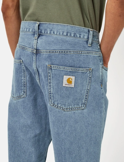 Shop Carhartt -wip Newel Pant (relaxed, Stone Bleached) In Blue