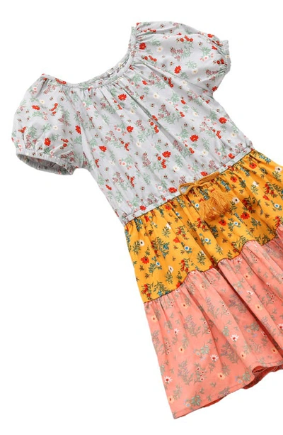 Shop Peek Aren't You Curious Kids' Floral Tiered Cotton Dress In Multi