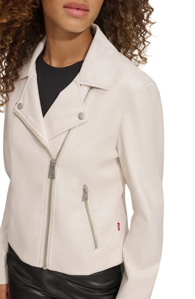 Levi's® Shrunken Faux Leather Moto Jacket In Oyster