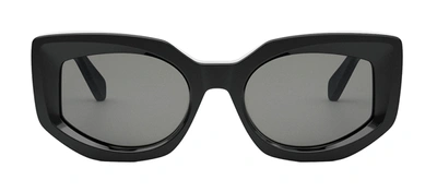 Shop Celine Cl40277i 01a Cat Eye Sunglasses In Grey