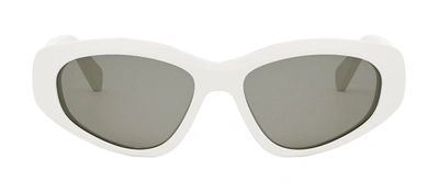 Shop Celine Monochroms Cl40279u 25a Cat Eye Sunglasses In Grey