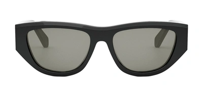 Shop Celine Monochroms Cl40278u 01a Cat Eye Sunglasses In Grey