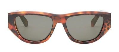 Shop Celine Monochroms Cl40278u 99a Cat Eye Sunglasses In Grey