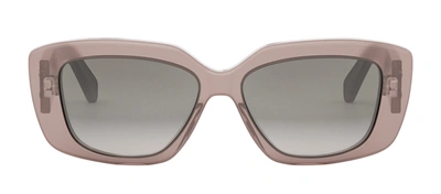 Shop Celine Triomphe Cl40216u 45b Butterfly Sunglasses In Grey