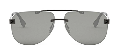Shop Fendi Sky Fe40115u 14c Aviator Sunglasses In Grey