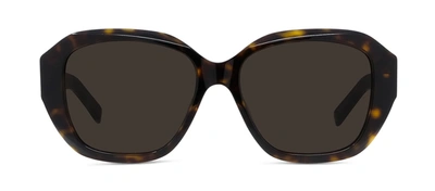 Shop Givenchy Gv Day Gv40075i 52e Square Sunglasses In Brown