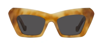 Shop Loewe Anagram Lw40036i 53a Cat Eye Sunglasses In Grey