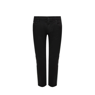 Shop Dolce & Gabbana Side Stripe Jeans In Black