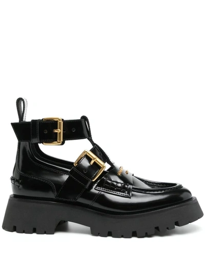 Shop Alexander Wang Carter Lug Ankle Strap Boot Shoes In Black