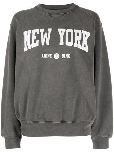 Shop Anine Bing Ramona Sweatshirt University New York Clothing In Black