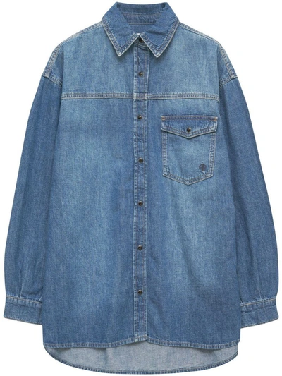 Shop Anine Bing Sloan Shirt Clothing In Blue