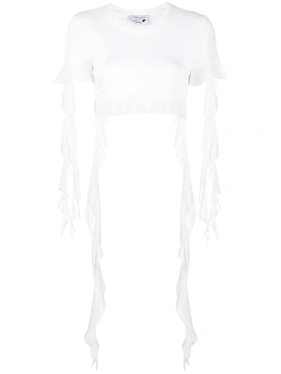 Shop Blumarine T-shirt M/c C/ruches Clothing In N0100 Ottico