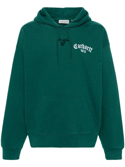 Shop Carhartt Wip Hooded Onyx Script Clothing In Green