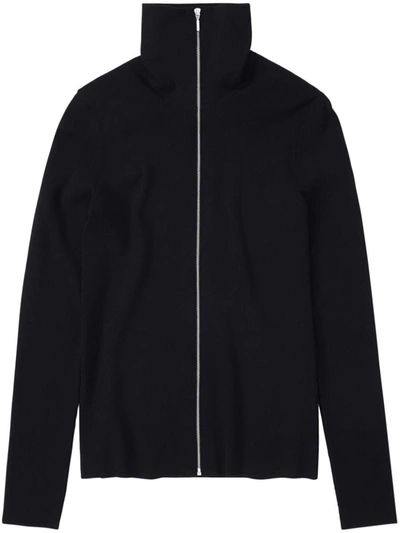 Shop Closed Zip Cardigan Turtleneck Clothing In 100 Black