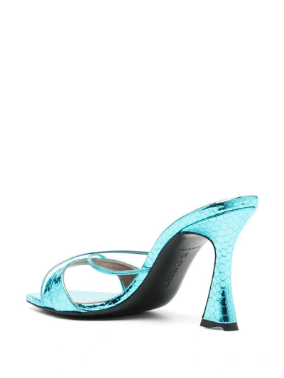 D’accori Lust Mule High Heels In Chameleon Blue