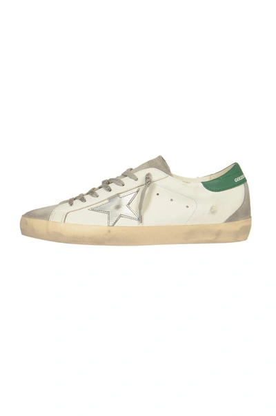 Shop Golden Goose Sneakers In White Grey Silver Green