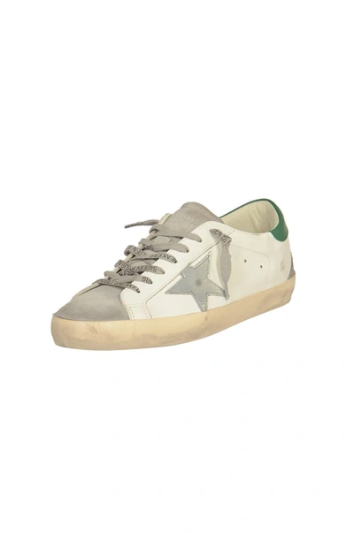 Shop Golden Goose Sneakers In White Grey Silver Green