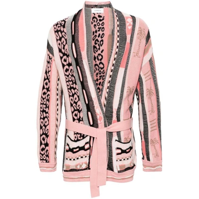Shop Laneus Sweaters In Pink/black