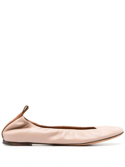 Shop Lanvin Ballerina Nappa Shoes In Nude & Neutrals