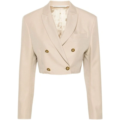 Shop Palm Angels Jackets In Neutrals