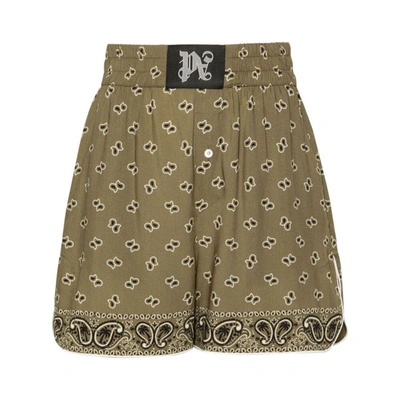 Shop Palm Angels Shorts In Green