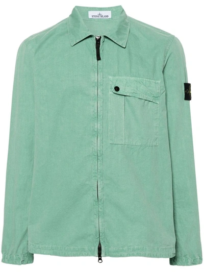 Shop Stone Island Overshirt Clothing In Green
