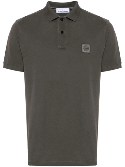 Shop Stone Island Polo S/s Slim Fit Clothing In Grey