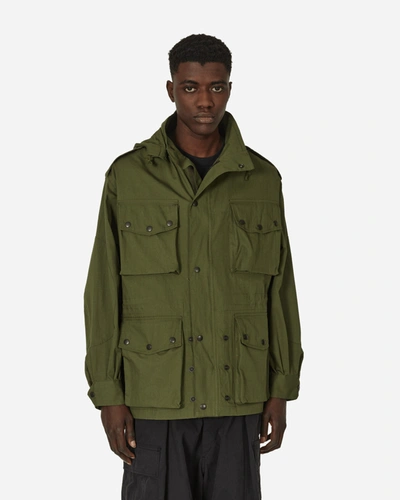 Shop Needles C/n Oxford Cloth Field Coat Olive In Green