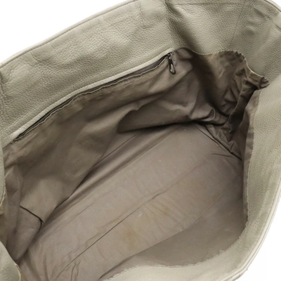 Shop Bottega Veneta Intrecciato Grey Leather Tote Bag ()