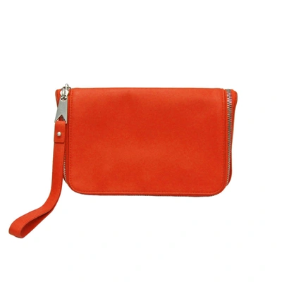 Shop Bottega Veneta Organizer Red Leather Clutch Bag ()